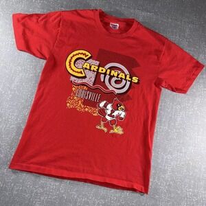 Vintage 90s Louisville‎ Cardinals Shirt Mens Medium Red NCAA College Football